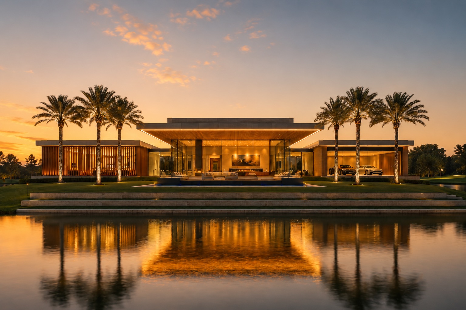 Emirates Hills Lakefront Estate — Golden Hour